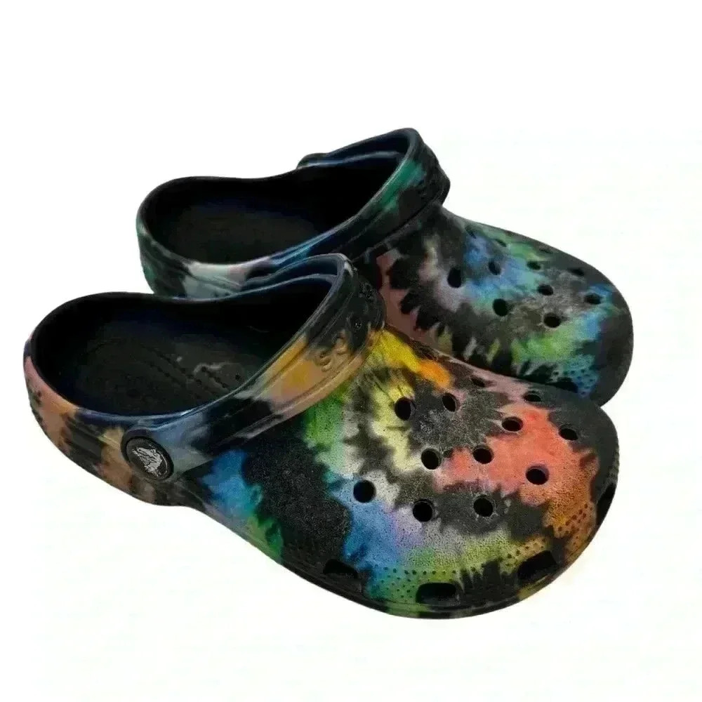 CROCS Tie-Dye Black Multicolor Classic Clog